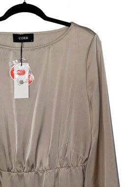 Cider Champagne Long Sleeve Sheath Dress - Size L - New with Tags